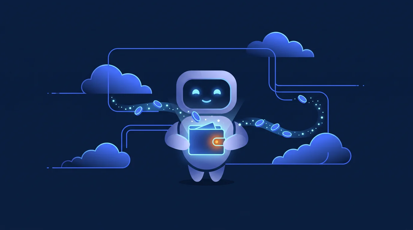 Cloudflare Wallets: illustration of an AI agent paying with a digital wallet