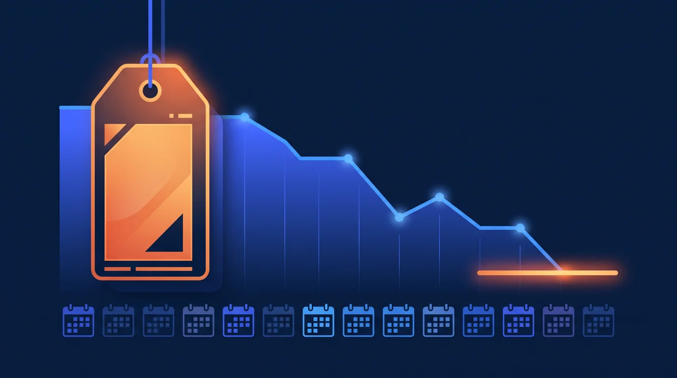 Illustration showing a discounted product price compared against its price history from the last ten days