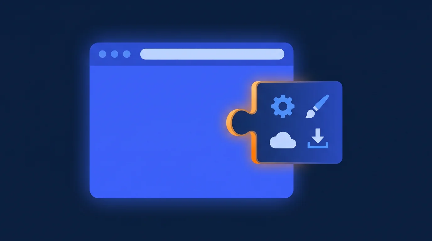 Illustration of an extension panel docking into a browser window