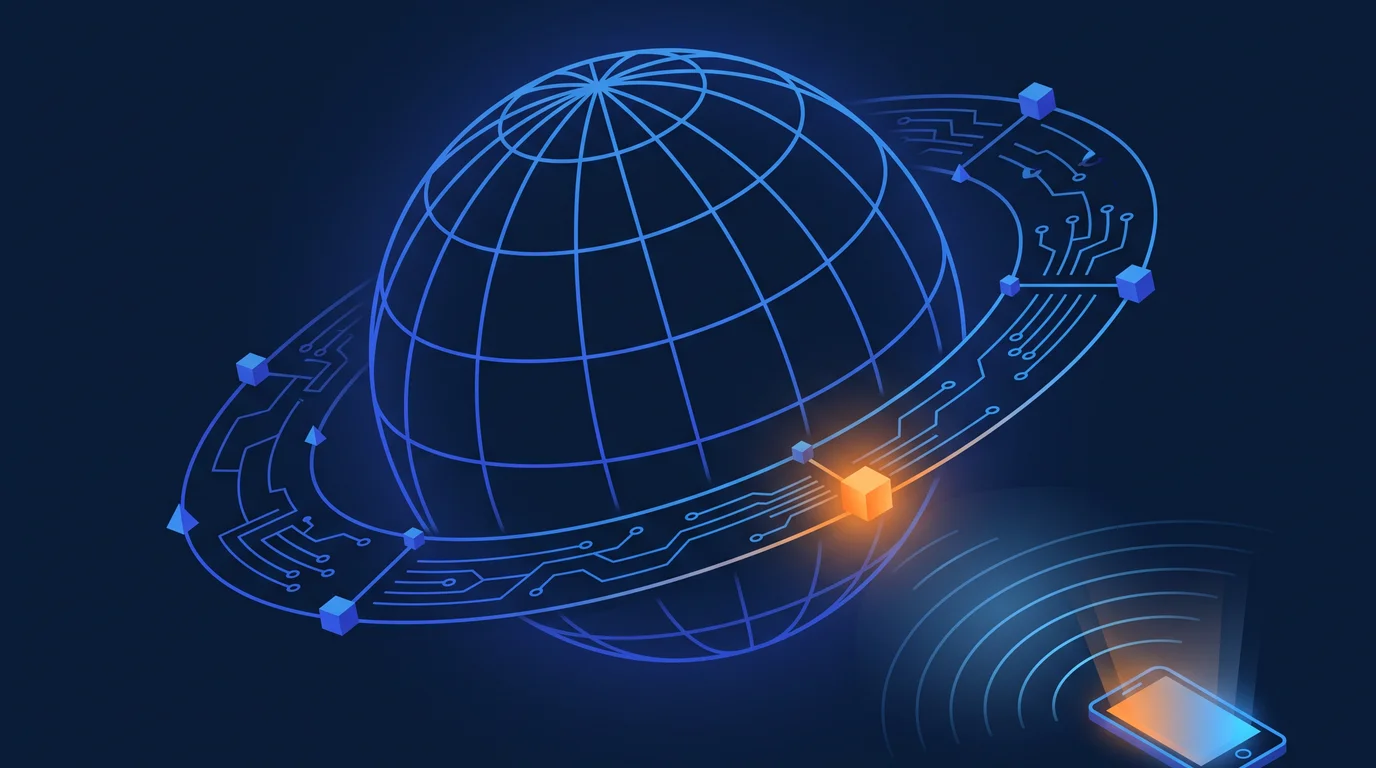 Illustration of globally distributed nodes serving content from the nearest one